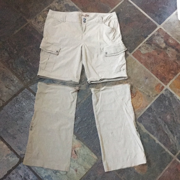 Pantalon Convertible Prana Halle – Femme Taille 10 – Vert Olive – Cargo Rando